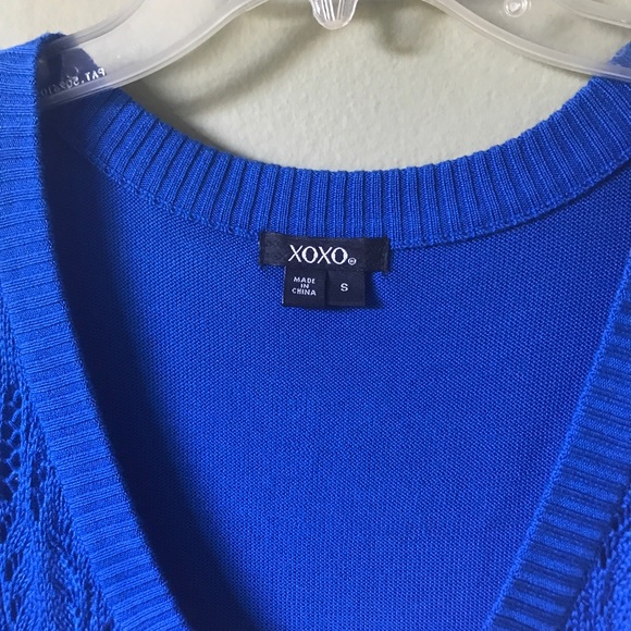 XOXO women’s royal blue knit cardigan sweater M - Picture 5 of 7